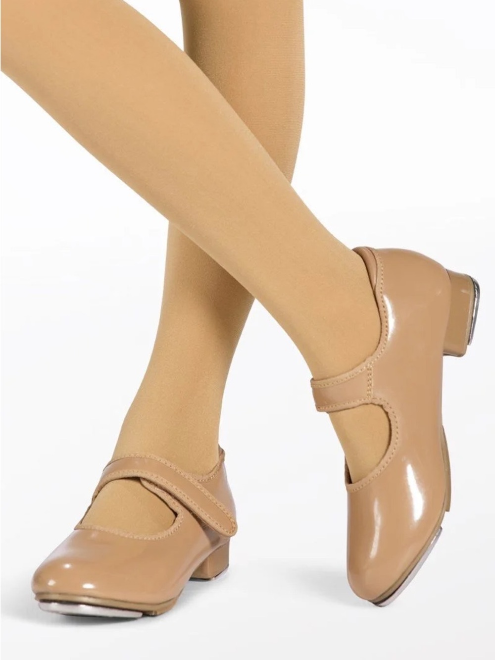 Weissman Girls Tan Patent Mary Jane Tap Shoes